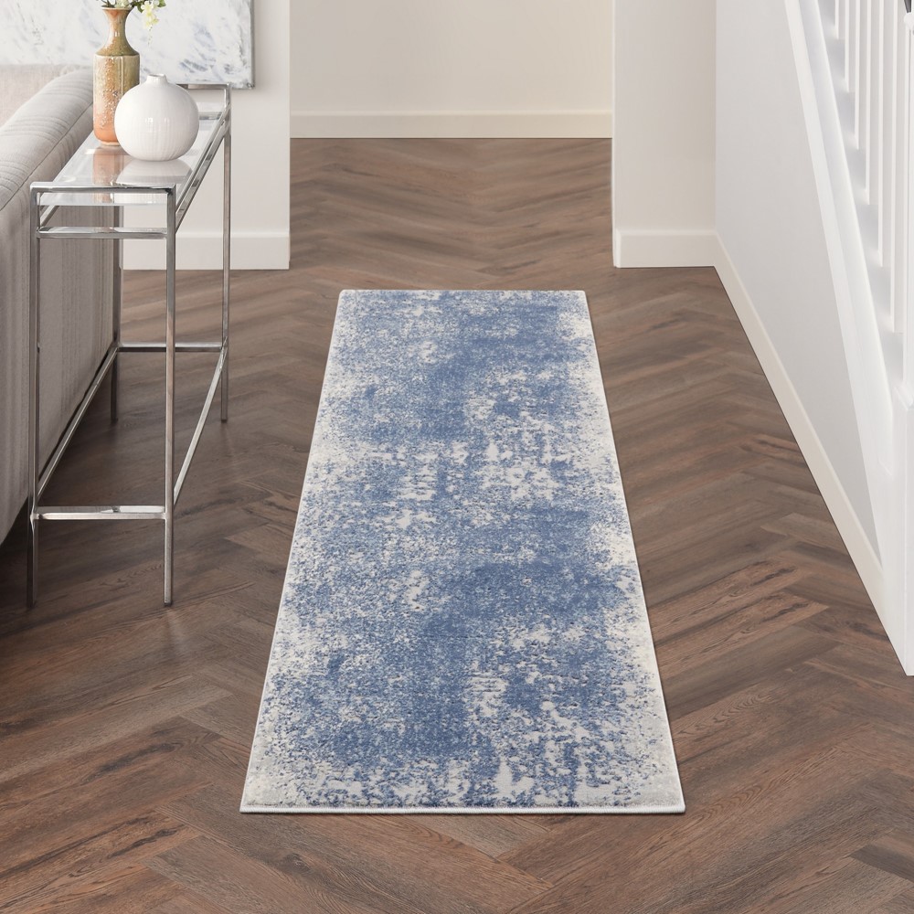 KI50 Grand Expressions GNE01 Runner Rugs by Kathy Ireland in Ivory Navy